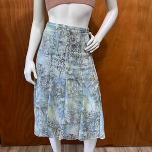 Vtg Un Jour Ailleurs Floral Skirt FR 42 / US M 30" Waist 27" Length Zip Closure